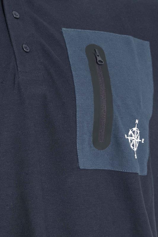 BadRhino Navy Blue Pocket Polo Shirt 3