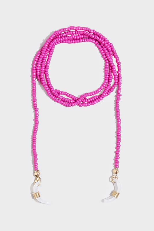 Pink Beaded Sunglasses Chain 3