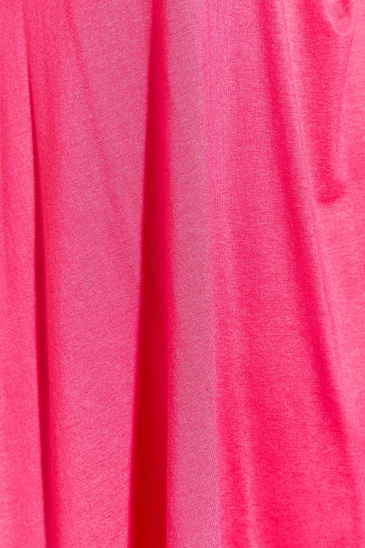 Curve Hot Pink Zip Neck T-Shirt | Yours Clothing 5