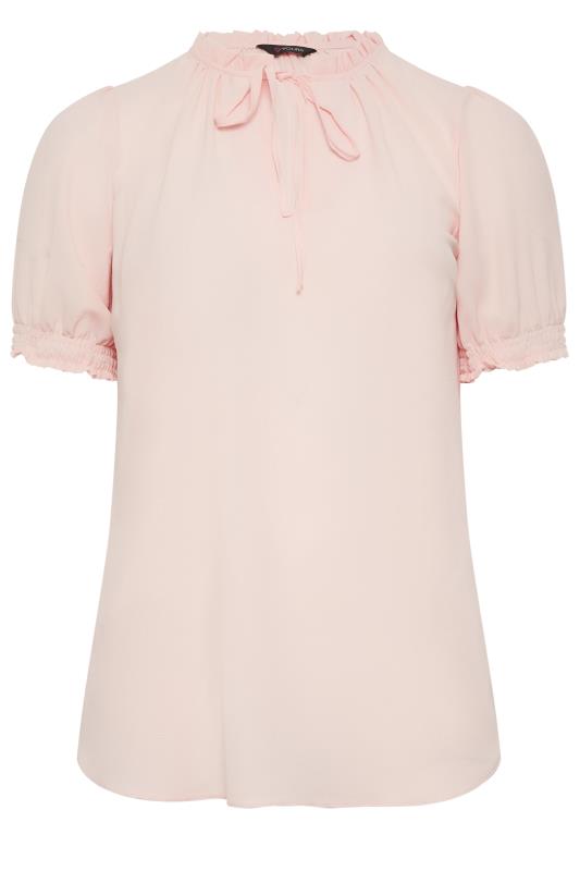 YOURS Plus Size Pink Tie Neck Blouse | Yours Clothing 6