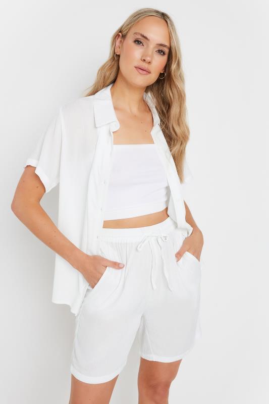  Grande Taille LTS Tall White Textured Shorts