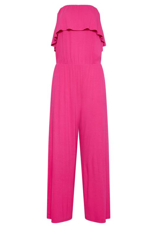 LTS Tall Hot Pink Frill Bandeau Jumpsuit | Long Tall Sally 6