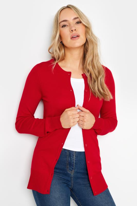 LTS Tall Red Button Down Knit Cardigan | Long Tall Sally  2