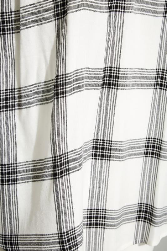 Plus Size White Check Overhead Shirt | Yours Clothing 5