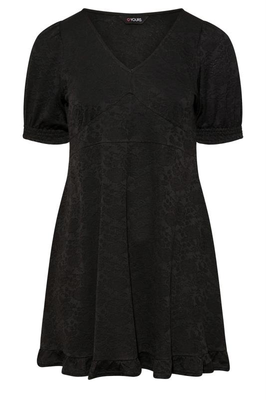 Plus Size Curve Black Floral V-Neck Mini Dress | Yours Clothing 7