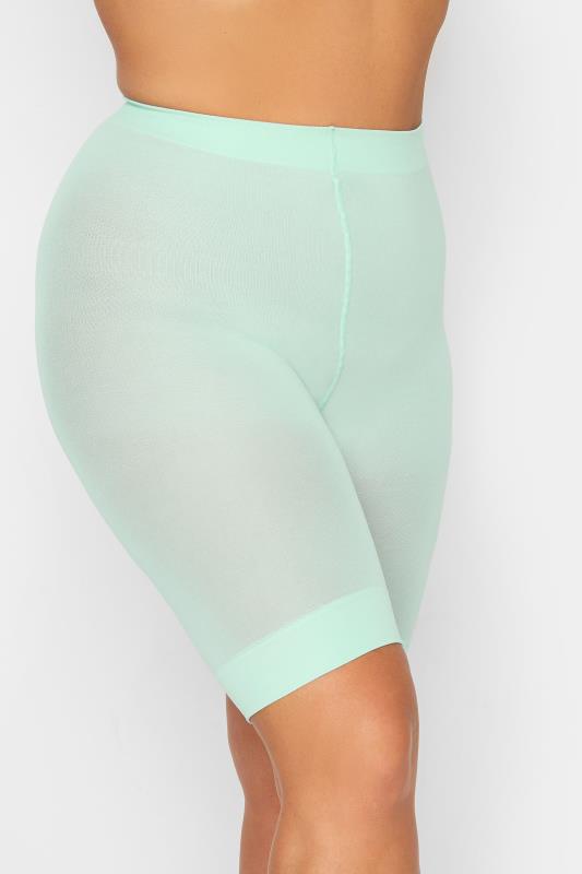 YOURS Plus Size Light Blue Anti Chafing High Waisted Shorts | Yours Clothing 2