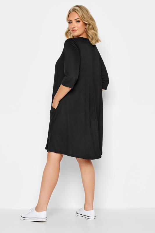 YOURS Plus Size Black Pocket Dress | Yours Clothing 4