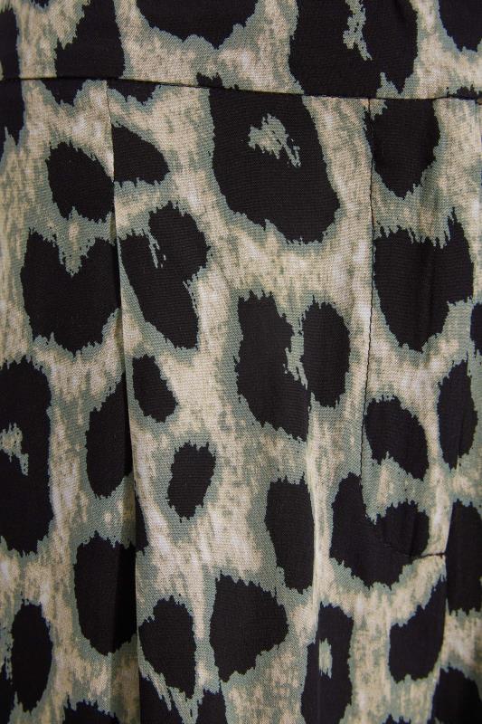 LTS Tall Black Leopard Print Cropped Trousers 4