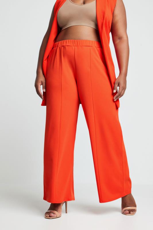 Plus Size  LIMITED COLLECTION Curve Bright Orange Wide Leg Trousers