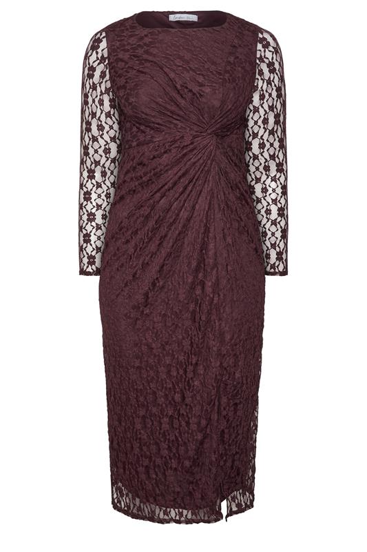 brown lace dress plus size Kiyonna Short Scalloped Boudoir Lace Dress