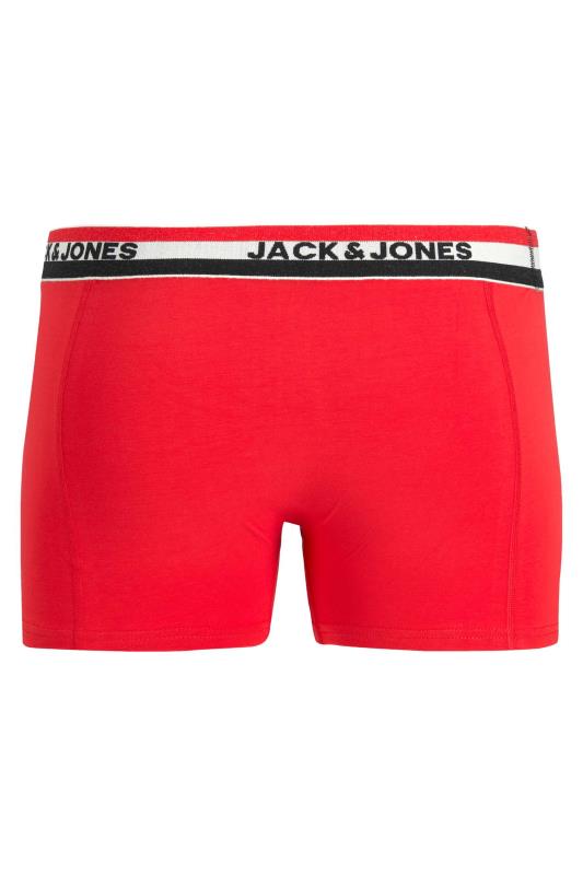 JACK & JONES Big & Tall 3 PACK Red & Black Logo Boxers | BadRhino 3