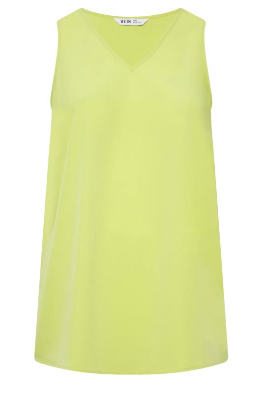YOURS Curve Plus Size Lime Green Cami Vest Top | Yours Clothing 5