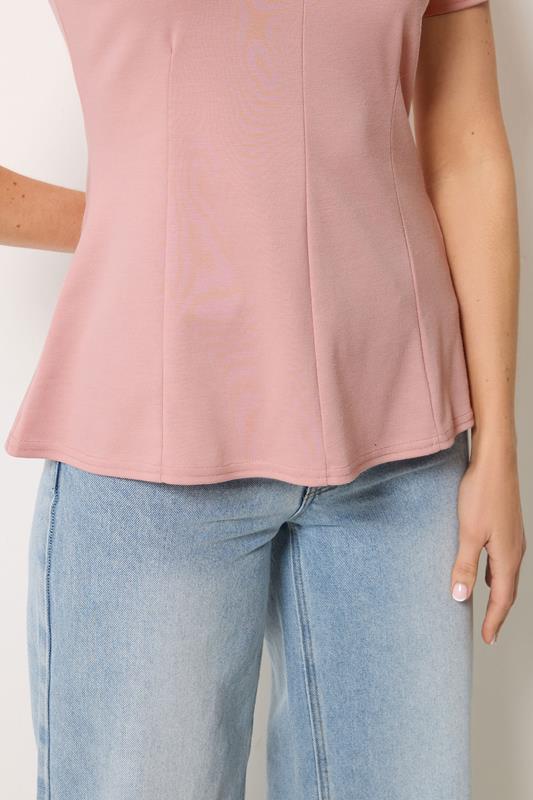 LTS Tall Women's Pink Seam Front Peplum Top | Long Tall Sally 4