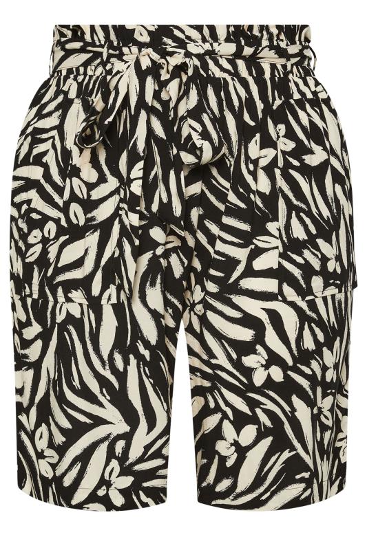 YOURS Plus Size Black Zebra Print Paperbag Shorts | Yours Clothing 5