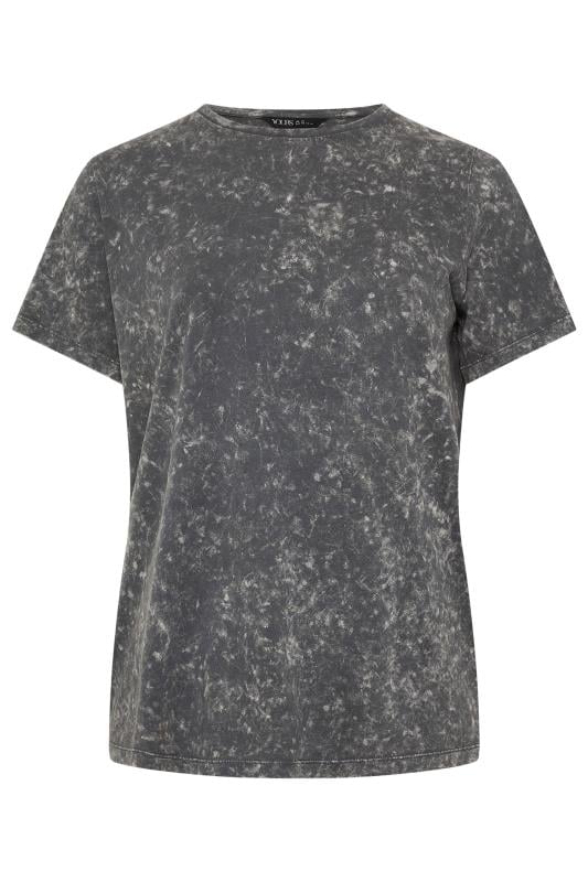 YOURS Plus Size Grey Acid Wash T-Shirt | Yours Clothing  5