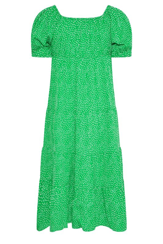 LIMITED COLLECTION Curve Green Spot Print Square Neck Dress 7