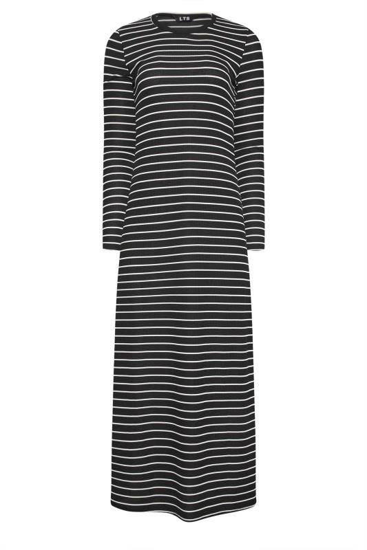 LTS Tall Black & White Stripe Ribbed Midi Dress | Long Tall Sally  5