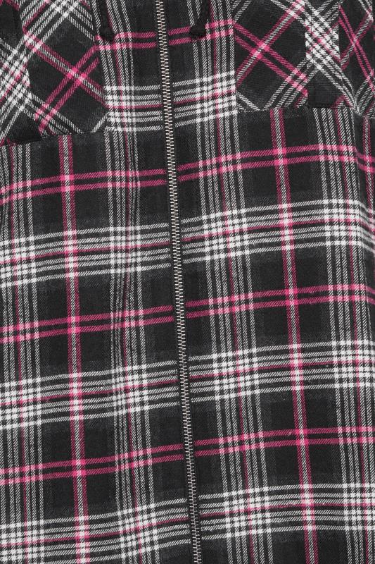 YOURS Plus Size Pink Check Print Hooded Shirt | Yours Clothing 6
