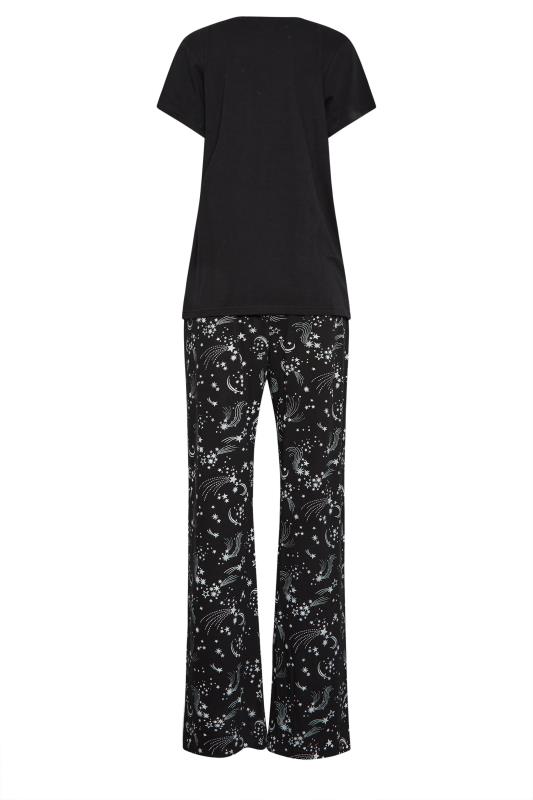 LTS Tall Black Star Print Pyjama Set | Long Tall Sally  7