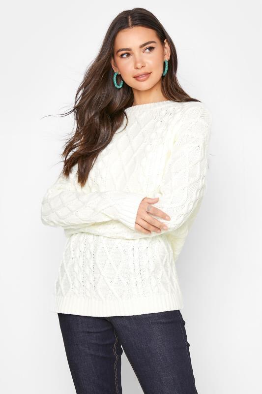 LTS Tall Cream Cable Knit Jumper 1