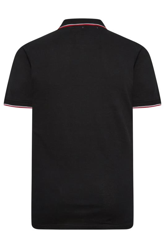 D555 Big & Tall Black Logo Polo Shirt | BadRhino  4