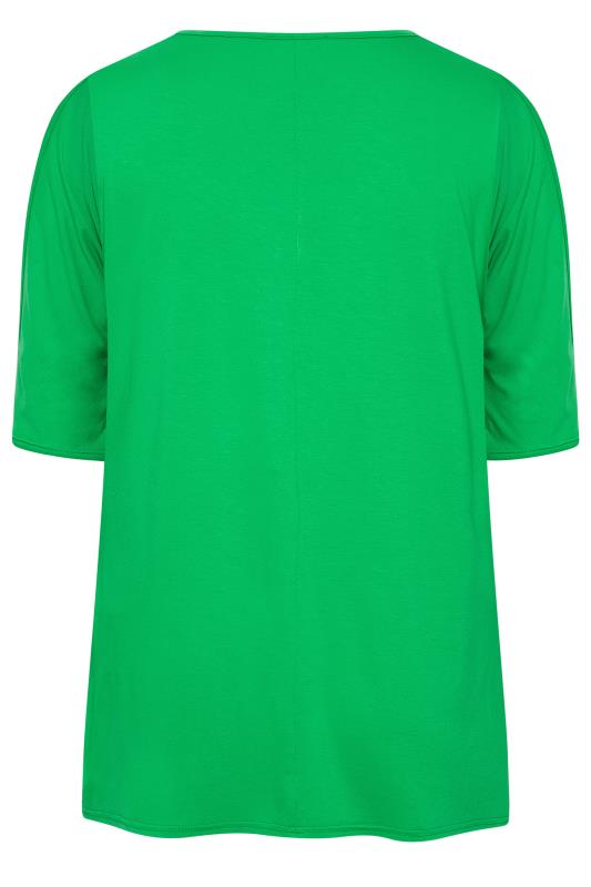 BUMP IT UP MATERNITY Plus Size Green Cold Shoulder Split Hem Top | Yours Clothing 7