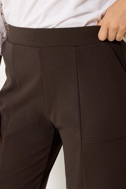 M&Co Petite Chocolate Brown Carpenter Tapered Trousers | M&Co 4