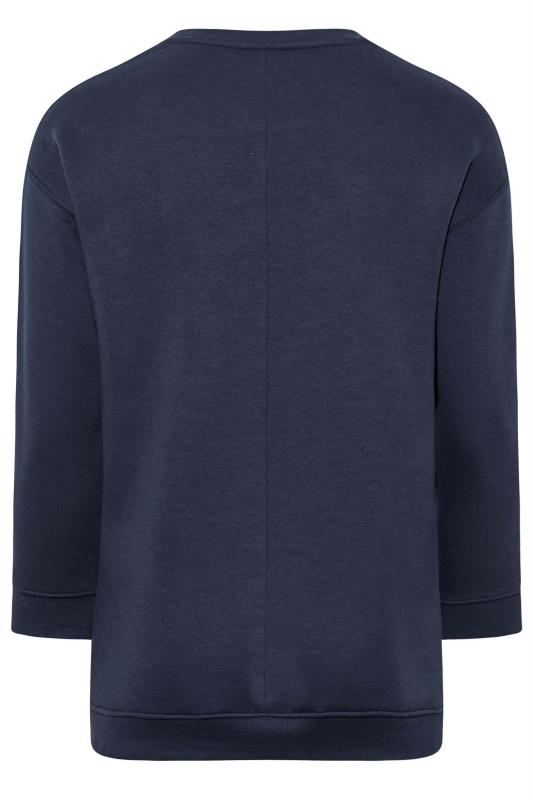 Curve Navy Blue 'USA' Slogan Sweatshirt | Yours Clothing 7