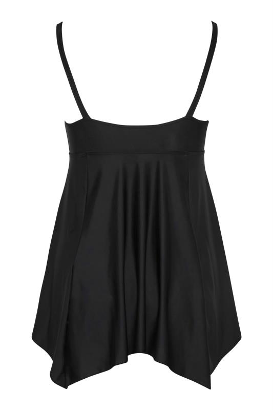 Plus Size Black Eyelet Lace Up Tummy Control Swim Dress | Yours Clothing 8
