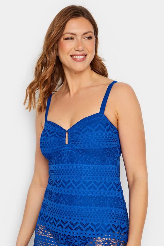 LTS Tall Women's Cobalt Blue Crochet Swim Dress | Long Tall Sally 4