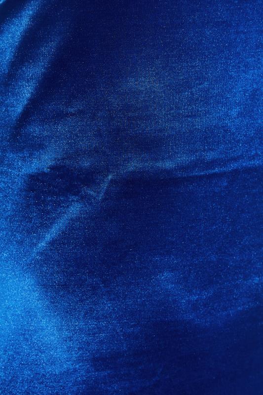 Petite Cobalt Blue Diamante Strap Satin Midi Slip Dress | PixieGirl 6