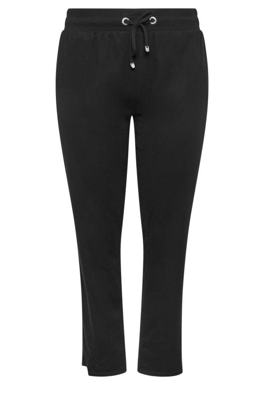 YOURS Plus Size Black Straight Leg Joggers | Yours Clothing 5