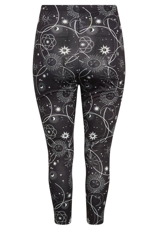 YOURS Curve Black Halloween Celestial Moon Print Leggings | Yours Clothing 6