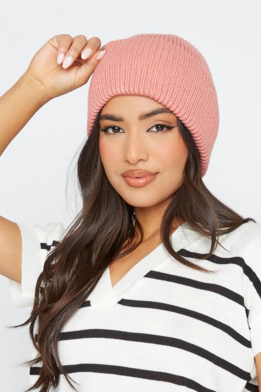 Pink Knitted Soft Touch Beanie Hat 2