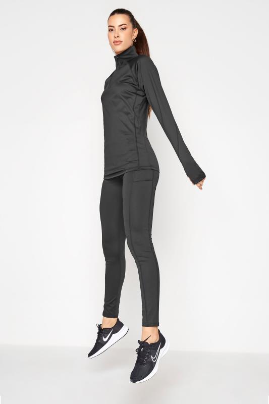LTS ACTIVE Tall Black Funnel Neck Running Top 2