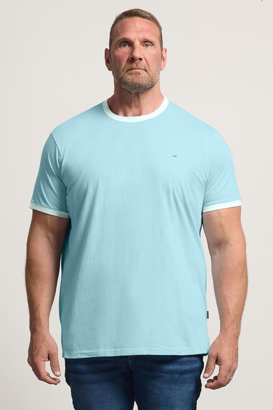 BadRhino Big & Tall Light Blue Ringer T-Shirt | BadRhino 1