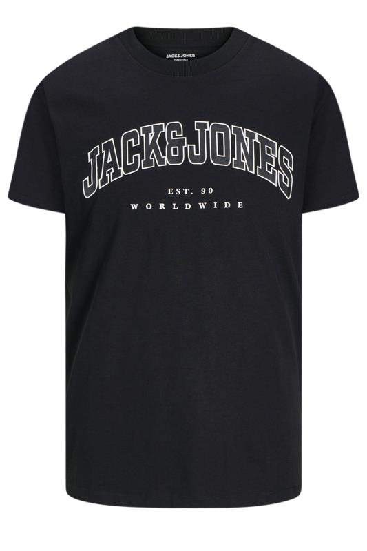 JACK & JONES Big & Tall Black Varsity T-Shirt | BadRhino 1
