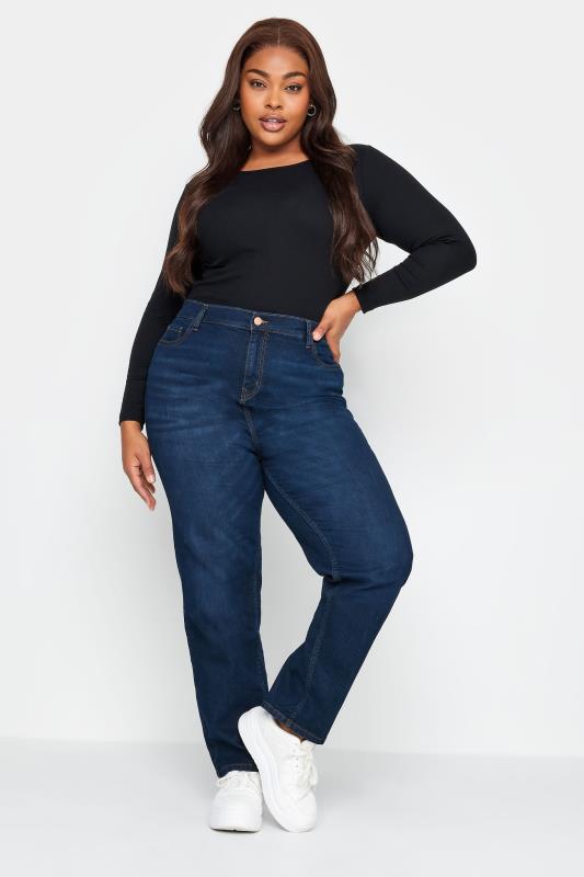 YOURS Plus Size Indigo Blue Straight Leg RUBY Jeans | Yours 3