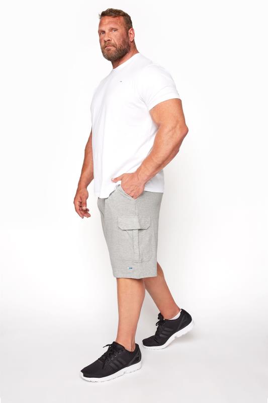 Men's  BadRhino Grey Marl Essential Cargo Jogger Shorts