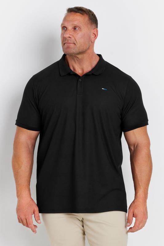 Men's  BadRhino Golf Big & Tall Black Pique Polo Shirt