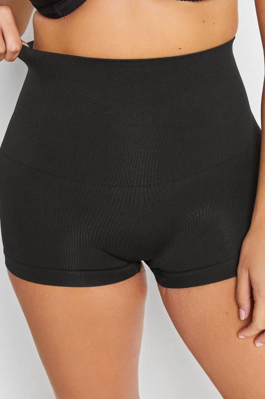 Plus Size Black Seamless Control High Waisted Shorts | Yours Clothing 2
