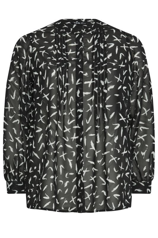 YOURS Plus Size Black Abstract Print Chiffon Blouse | Yours Clothing 5