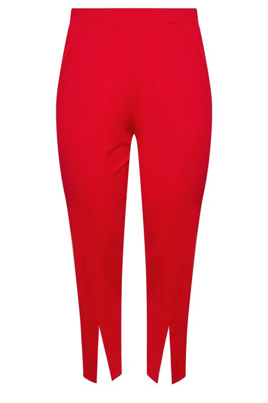 LIMITED COLLECTION Curve Red Split Hem Tapered Trousers 6