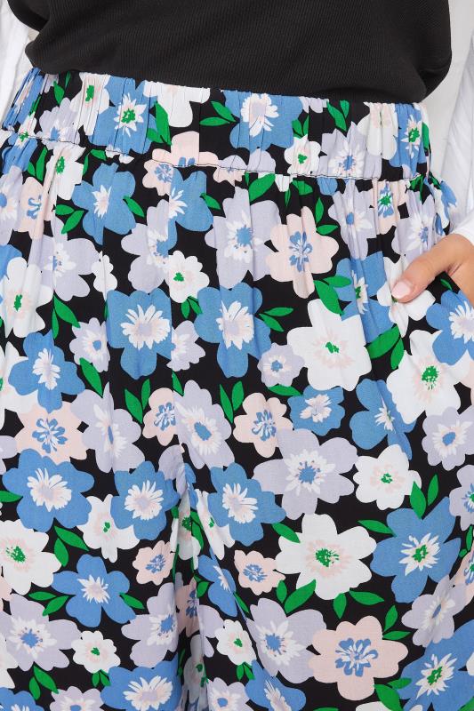YOURS Curve Plus Size Blue Floral Woven Shorts | Yours Clothing  3