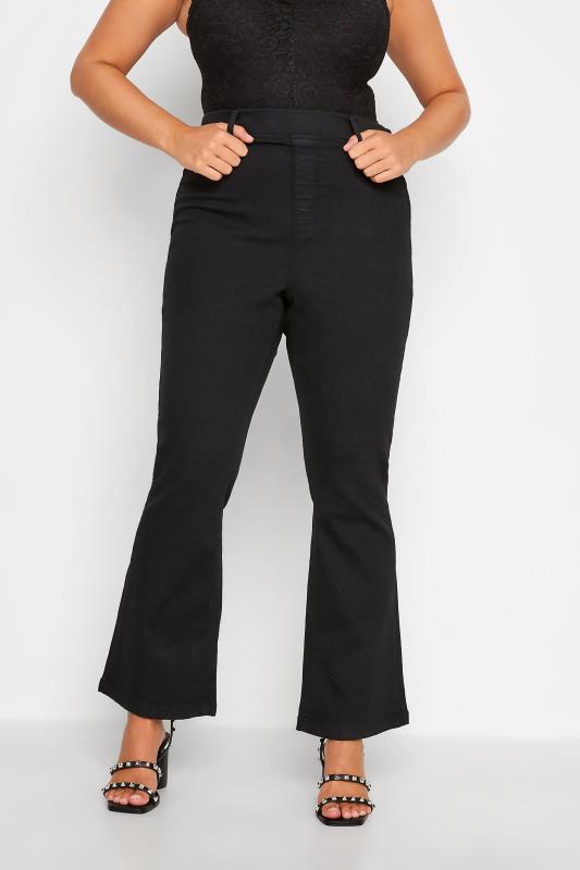 Plus Size  Curve Black Stretch Pull-On HANNAH Bootcut Jeggings