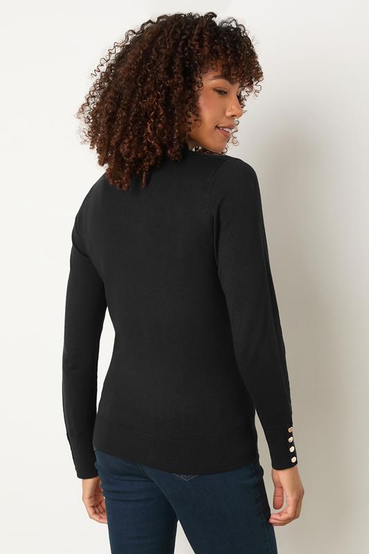 M&Co Black Button Turtle Neck Jumper | M&Co 2