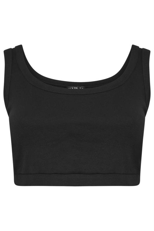YOURS Plus Size 2 PACK Black Ribbed Crop Tops | Yours Clothing 7