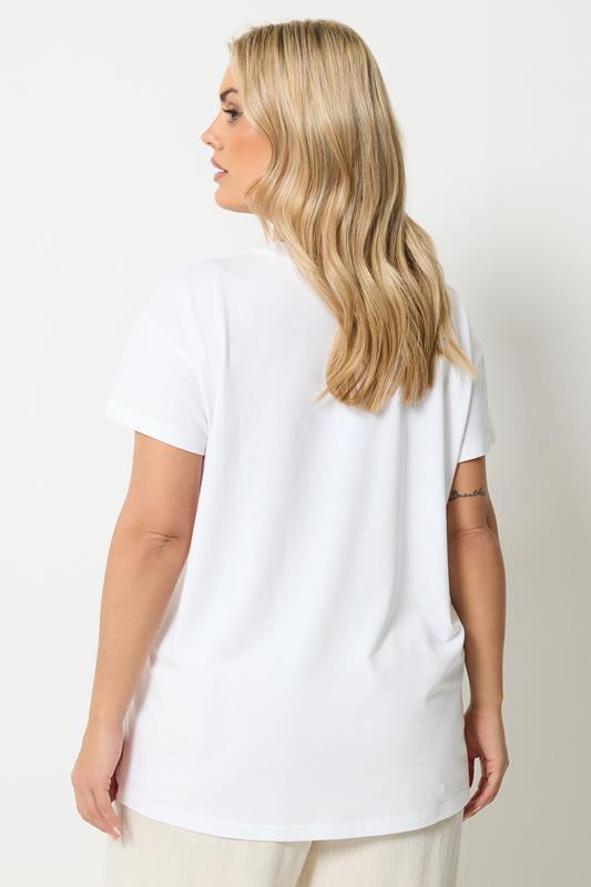 YOURS Plus Size White & Pink 'Lisbon Portugal' Graphic T-Shirt | Yours Clothing 2