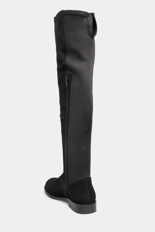 LTS Black Over The Knee 50/50 Suede Boot In Standard Fit 4