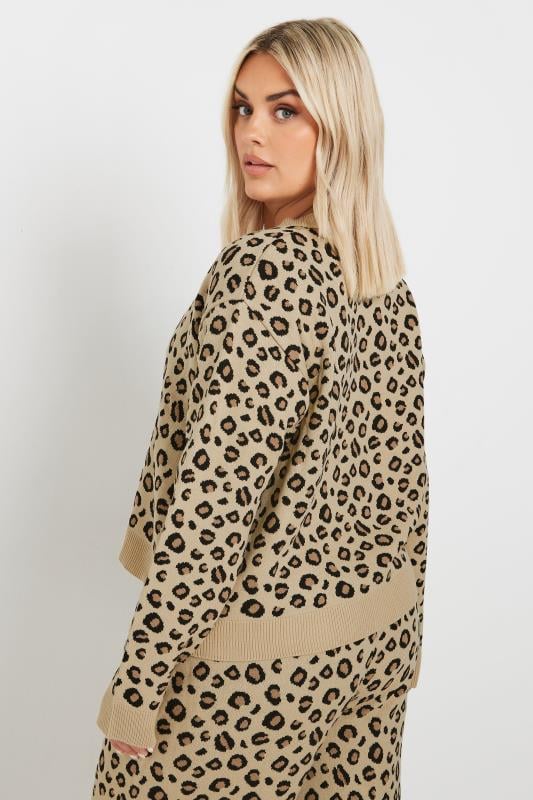 LIMITED COLLECTION Plus Size Natural Brown Leopard Print Cardigan | Yours Clothing  3